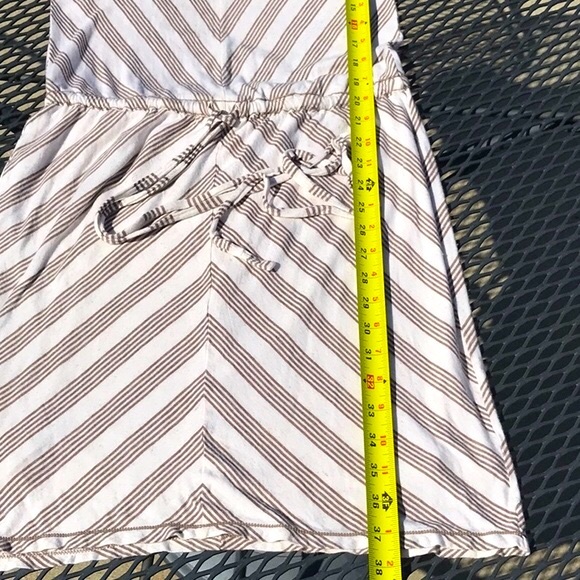 Max Edition V-Neck Cap Sleeve Striped Drawstring Elastic Waist Dress Size Medium - Picture 13 of 14